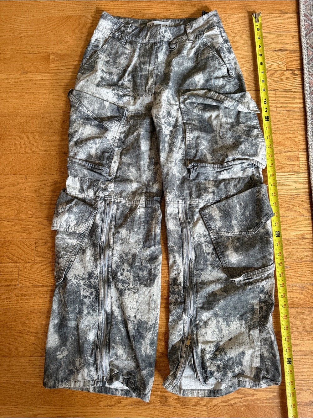Women's Zara Gray Tie-Dye Cargo Pants